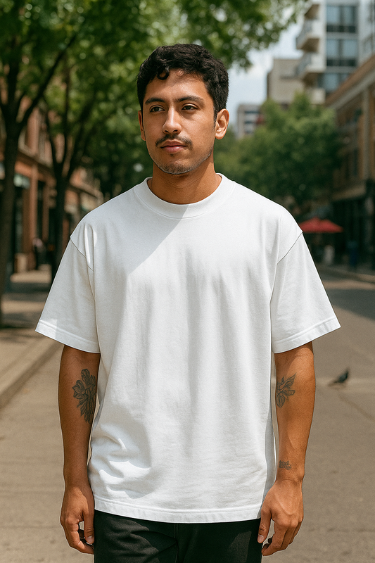 Oversize 50/50 Algod-Polies Blanca