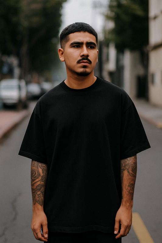 Oversize 50/50 Algod-Polies Negra