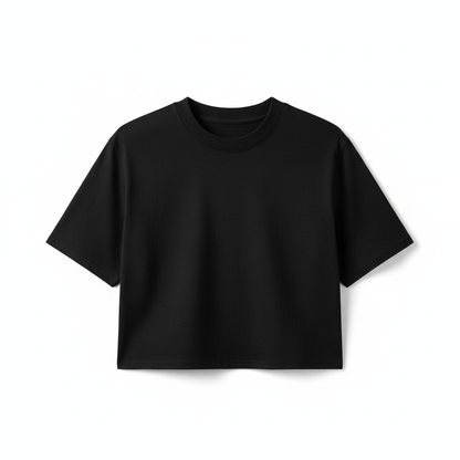 CropTop Oversize 100% Algodón Negro