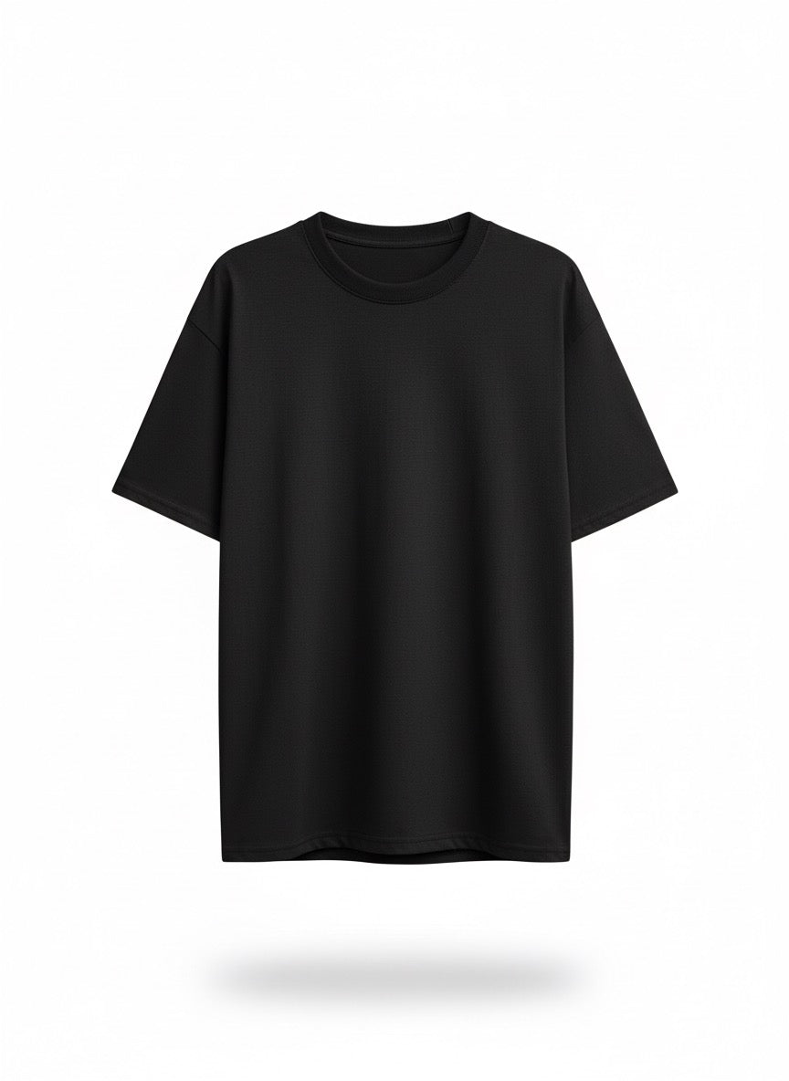 Básica 50/50 Algodón Poliester Negro