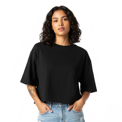 CropTop Oversize 100% Algodón Negro