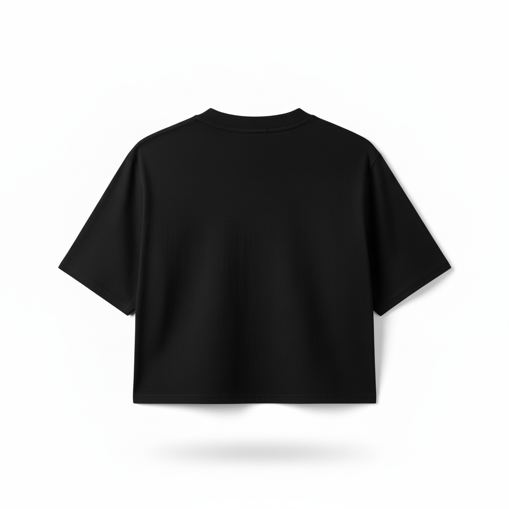 CropTop Oversize 100% Algodón Negro