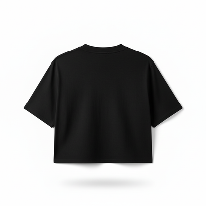 CropTop Oversize 100% Algodón Negro