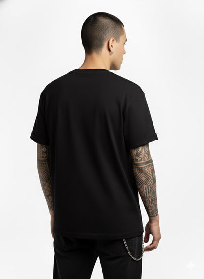 Básica 50/50 Algodón Poliester Negro