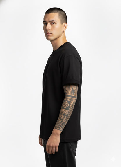 Básica 50/50 Algodón Poliester Negro