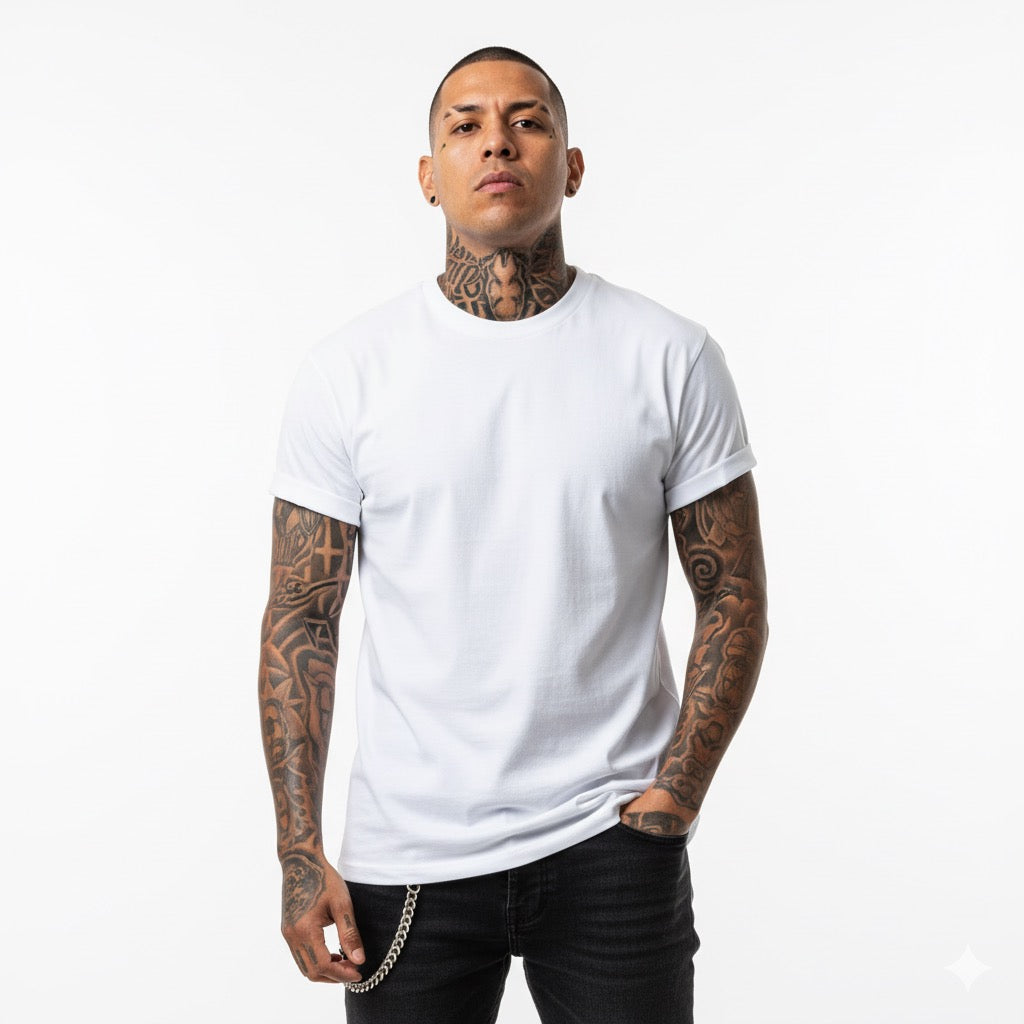 Básica 50/50 Algodón Poliester Blanco