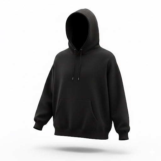 Sudadera Negra 50/50 Algodón Poliéster