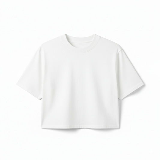 CropTop Oversize 100% Algodón Blanco
