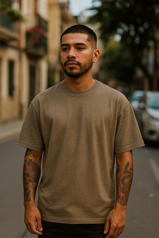Playera Oversize 240g Café